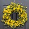 Artificial Summer Wreath 22 Inch Summer Wreaths for Front Door Yellow Daisy Wreath for Indoor Outdoor Home Decor and Easter Celebration